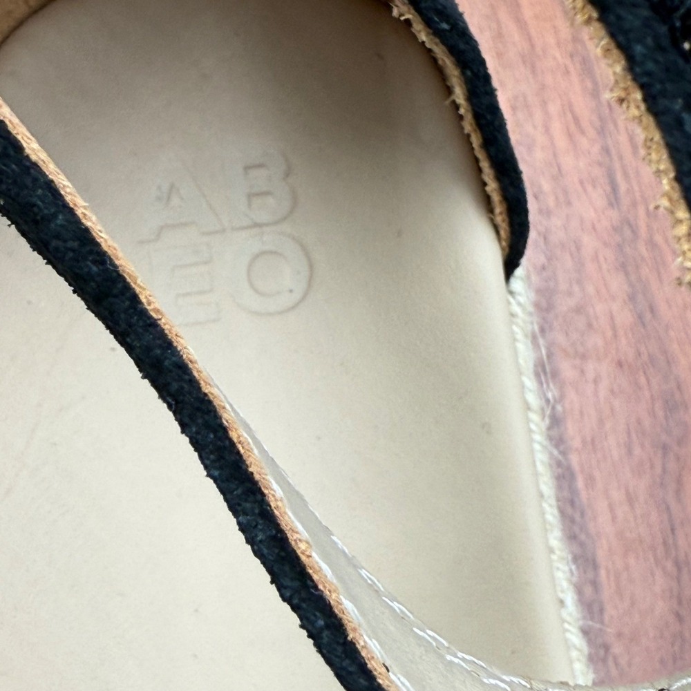 ABEO Cecile Riviera Ankle Espadrille Wedge Sandal Women 6 Metatarsal Black Suede - Picture 12 of 14